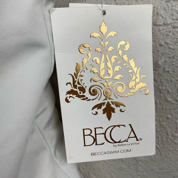 NWT BECCA Off-White One Piece Swim Suit Size L - Picture 5 of 6